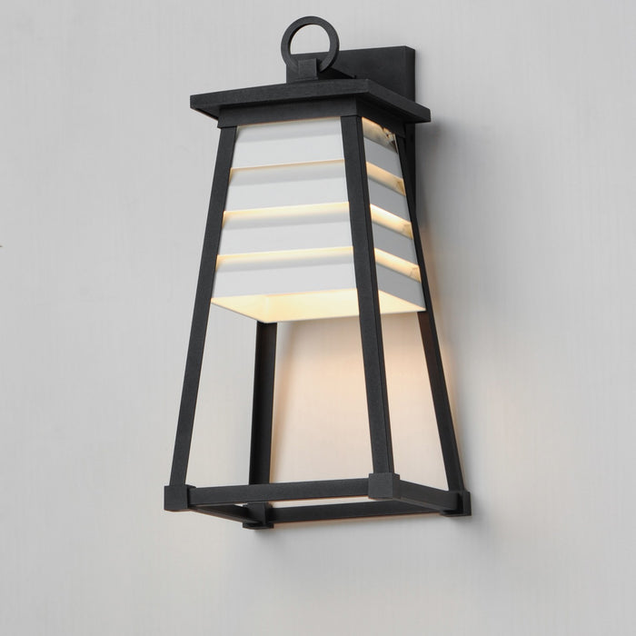 Maxim 40634WTBK One Light Outdoor Wall Sconce, White / Black
