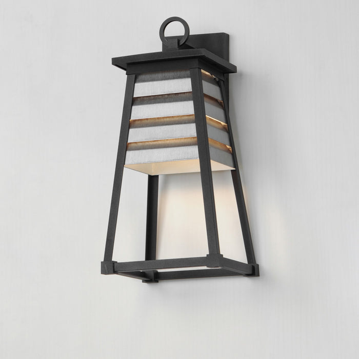 Maxim 40634WZBK One Light Outdoor Wall Sconce, Weathered Zinc/Black