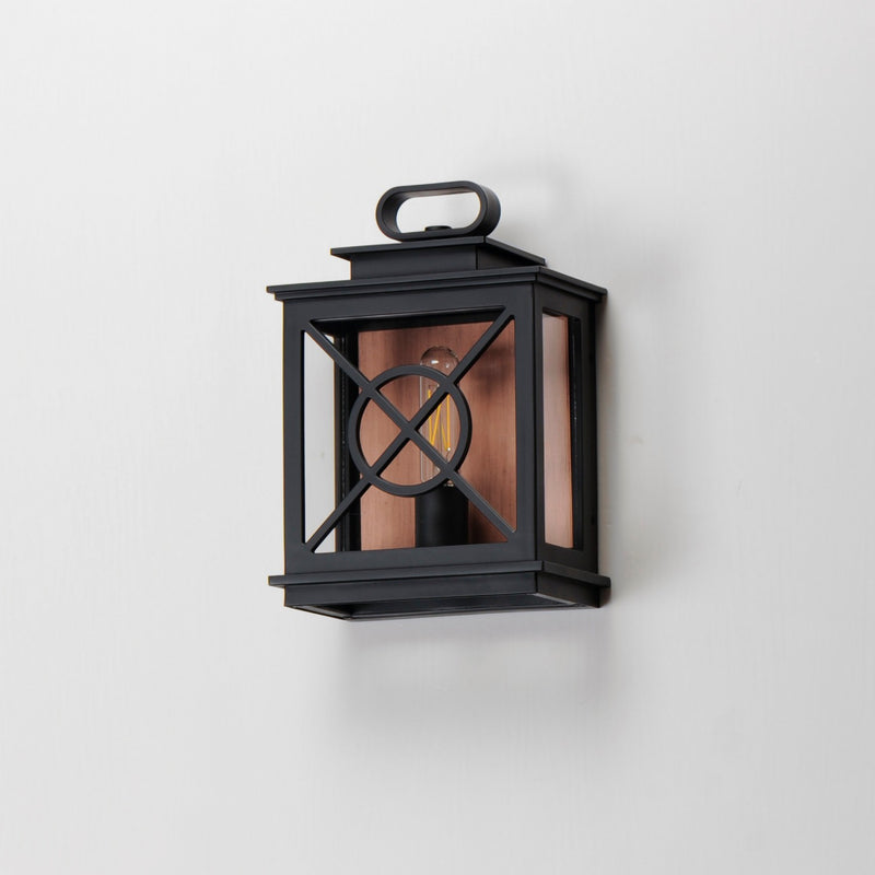 Maxim 40802CLACPBK One Light Outdoor Wall Sconce, Black/Aged Copper