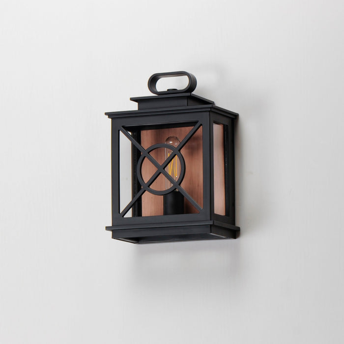 Maxim 40802CLACPBK One Light Outdoor Wall Sconce, Black/Aged Copper