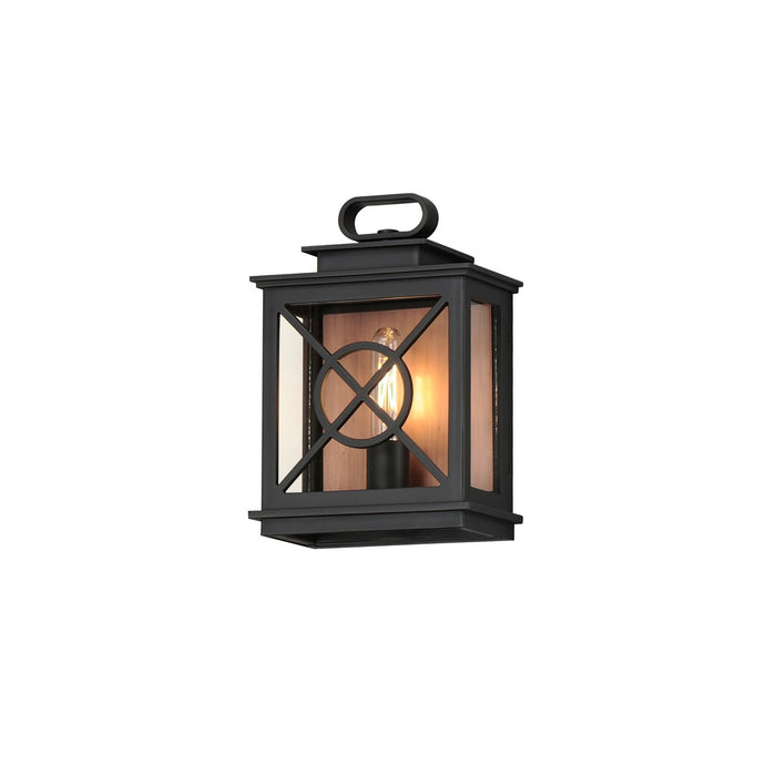 Maxim 40802CLACPBK One Light Outdoor Wall Sconce, Black/Aged Copper