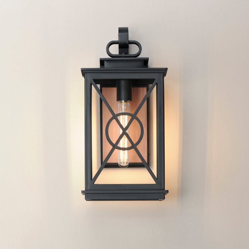 Maxim 40804CLACPBK One Light Outdoor Wall Sconce, Black/Aged Copper