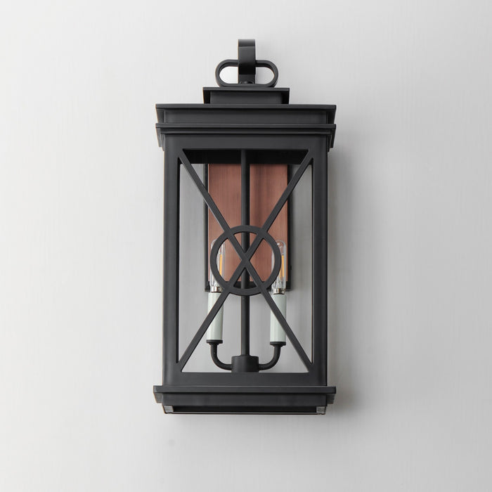Maxim 40806CLACPBK Two Light Outdoor Wall Sconce, Black/Aged Copper