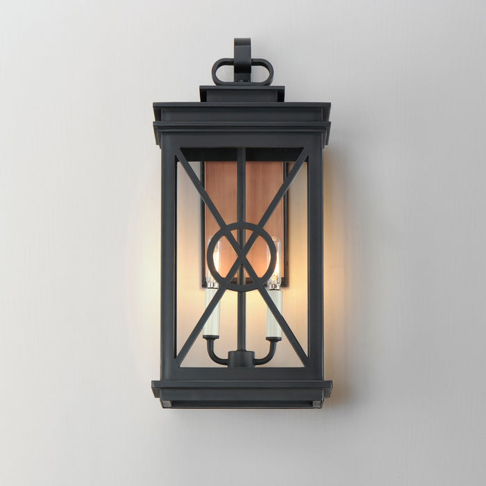 Maxim 40806CLACPBK Two Light Outdoor Wall Sconce, Black/Aged Copper