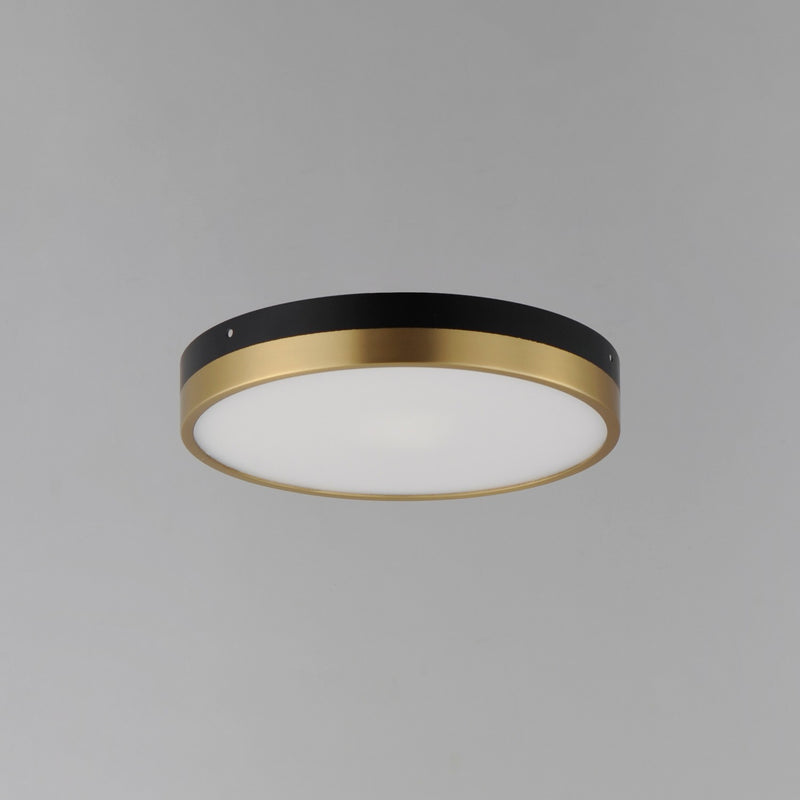 Maxim 59702WTBKAB LED Flush Mount, Black / Antique Brass
