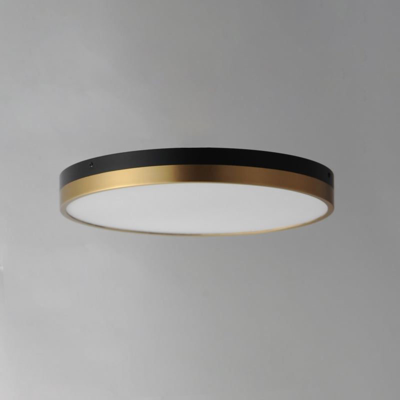 Maxim 59704WTBKAB LED Flush Mount, Black / Antique Brass