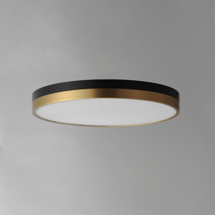 Maxim 59704WTBKAB LED Flush Mount, Black / Antique Brass