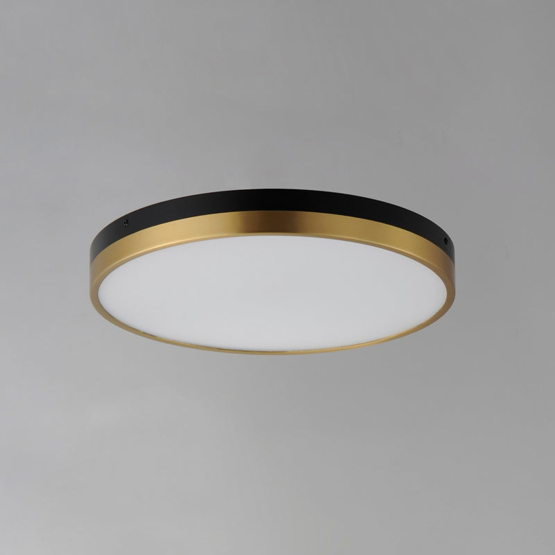 Maxim 59704WTBKAB LED Flush Mount, Black / Antique Brass