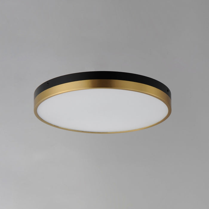 Maxim 59704WTBKAB LED Flush Mount, Black / Antique Brass