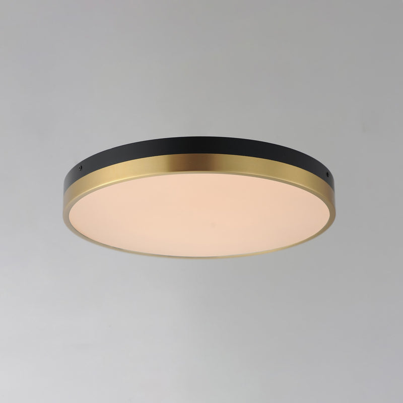 Maxim 59704WTBKAB LED Flush Mount, Black / Antique Brass