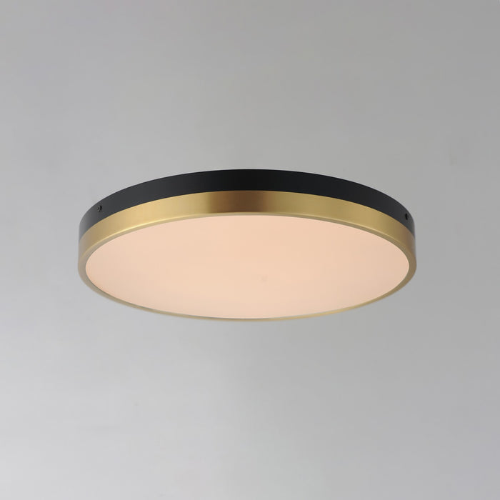Maxim 59704WTBKAB LED Flush Mount, Black / Antique Brass