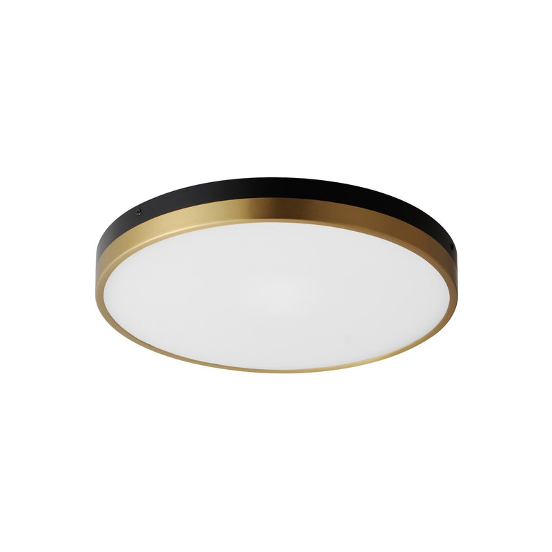 Maxim 59704WTBKAB LED Flush Mount, Black / Antique Brass