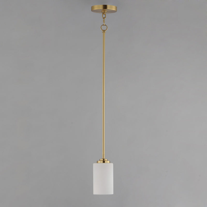 Maxim 90030SWSBR One Light Mini Pendant, Satin Brass