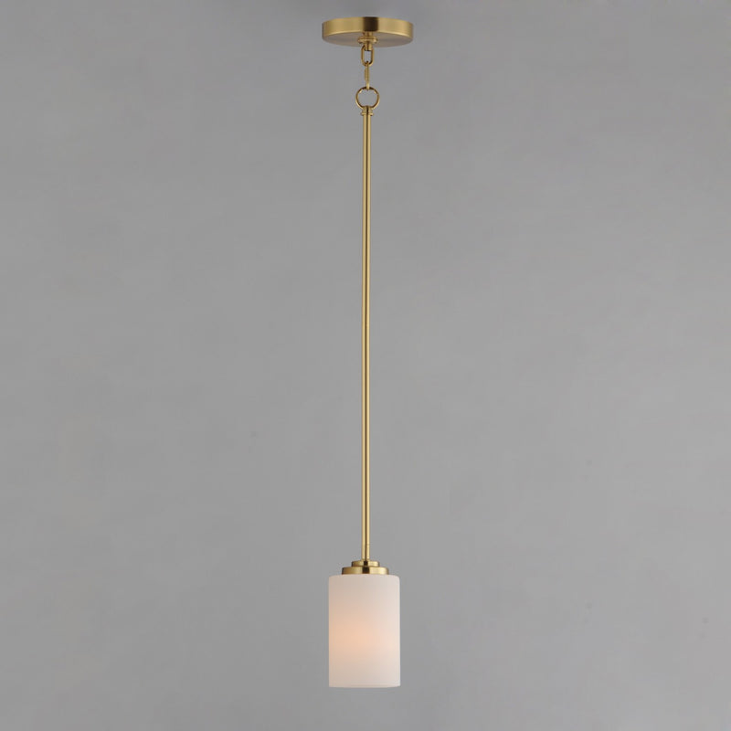 Maxim 90030SWSBR One Light Mini Pendant, Satin Brass