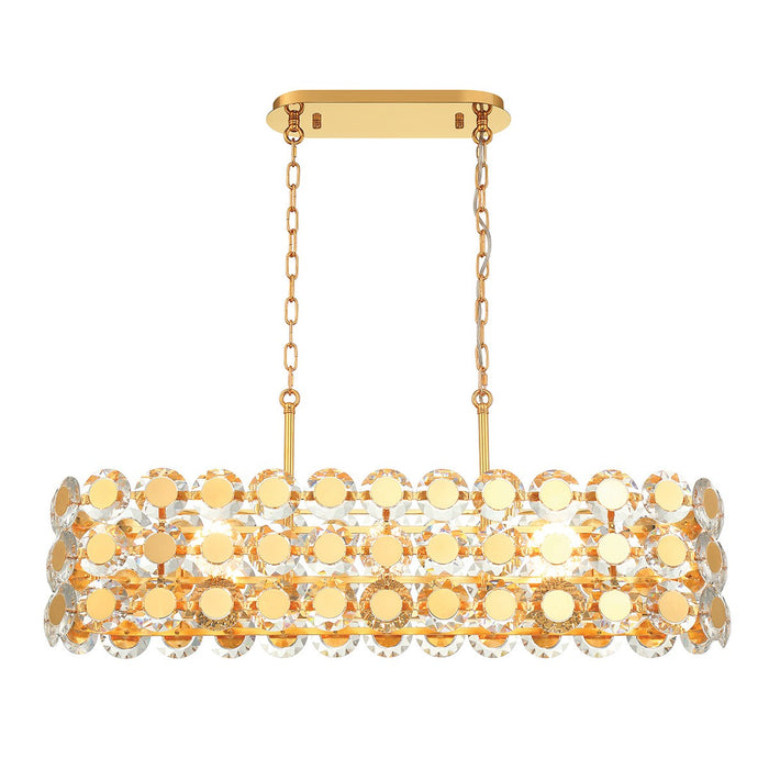 Eurofase 44287-020 Eight Light Chandelier, Gold