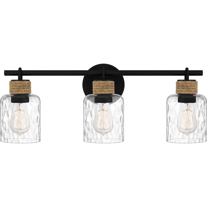 Quoizel BTC8624MBK Three Light Bath, Matte Black