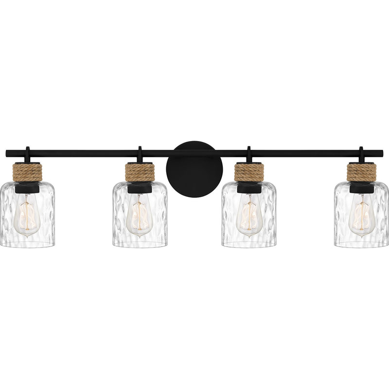 Quoizel BTC8634MBK Four Light Bath, Matte Black