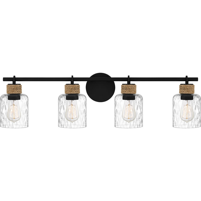Quoizel BTC8634MBK Four Light Bath, Matte Black