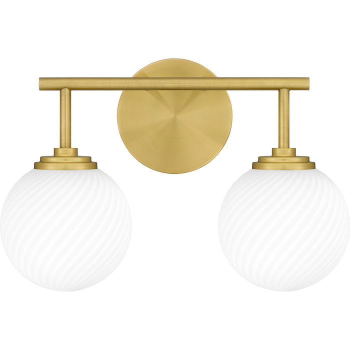 Quoizel ELO8615AB Two Light Bath, Aged Brass