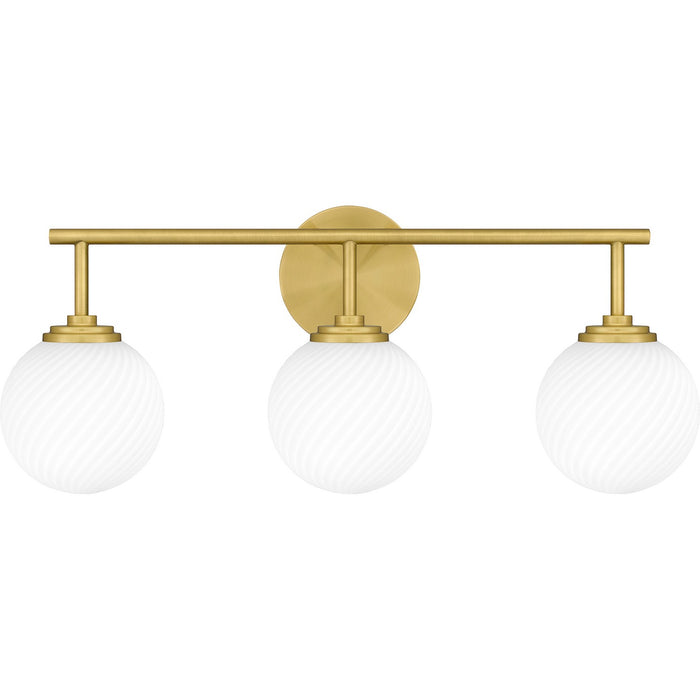 Quoizel ELO8624AB Three Light Bath, Aged Brass