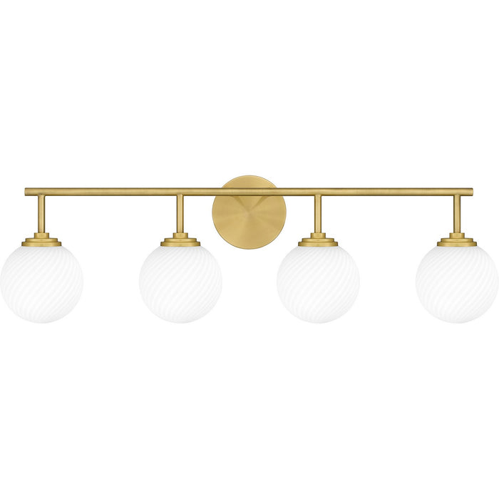 Quoizel ELO8633AB Four Light Bath, Aged Brass