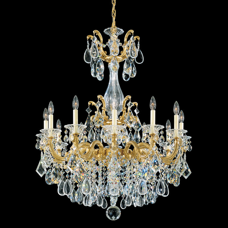 Schonbek 5011-22 12 Light Chandelier, Heirloom Gold