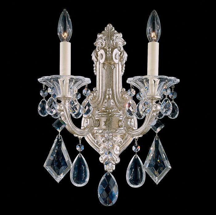 Schonbek 5070-48 Two Light Wall Sconce, Antique Silver