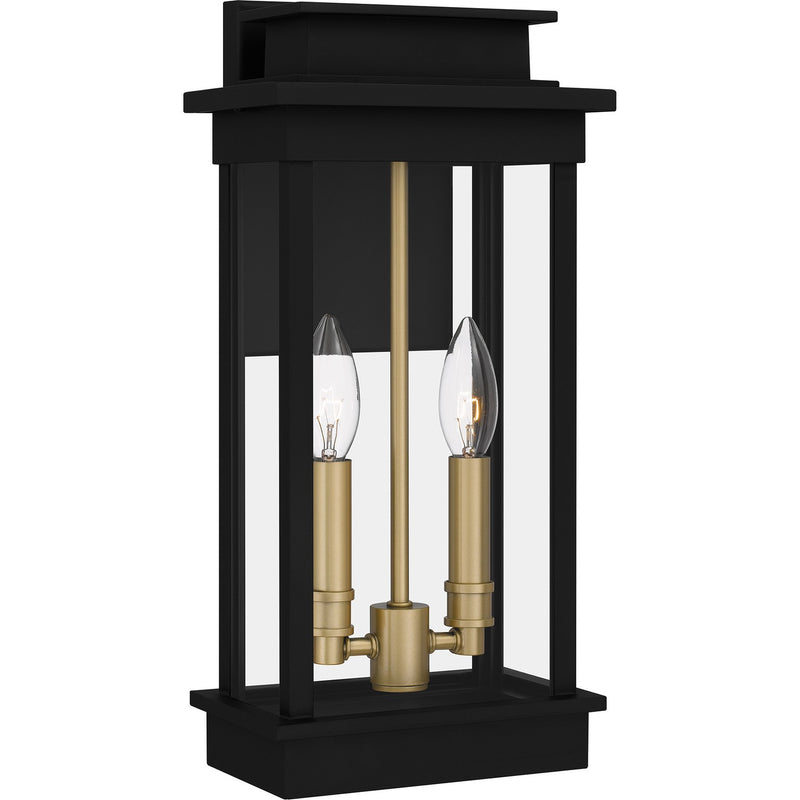 Quoizel NOE8407MBK Two Light Outdoor Wall Mount, Matte Black