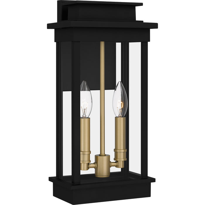 Quoizel NOE8407MBK Two Light Outdoor Wall Mount, Matte Black