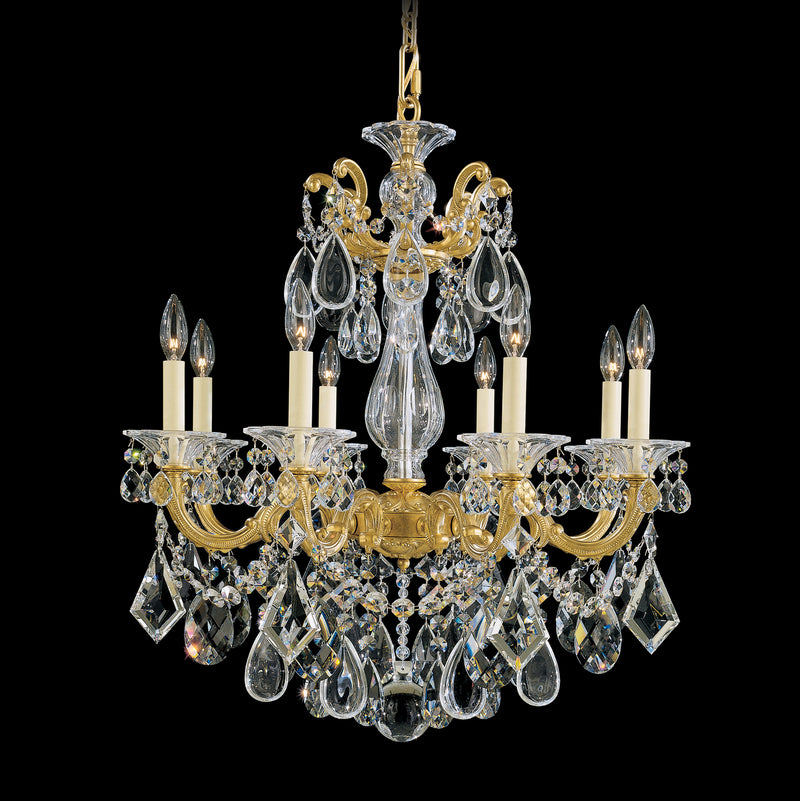 Schonbek 5073-22 Eight Light Chandelier, Heirloom Gold
