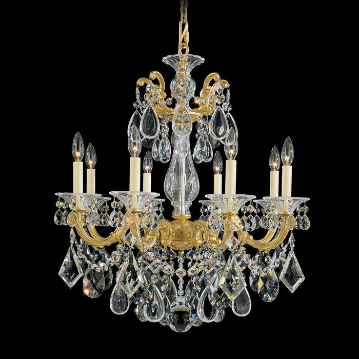 Schonbek 5073-22 Eight Light Chandelier, Heirloom Gold