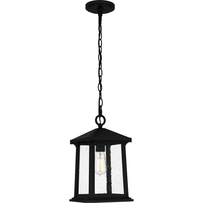 Quoizel SAT1909MBK One Light Outdoor Hanging Lantern, Matte Black