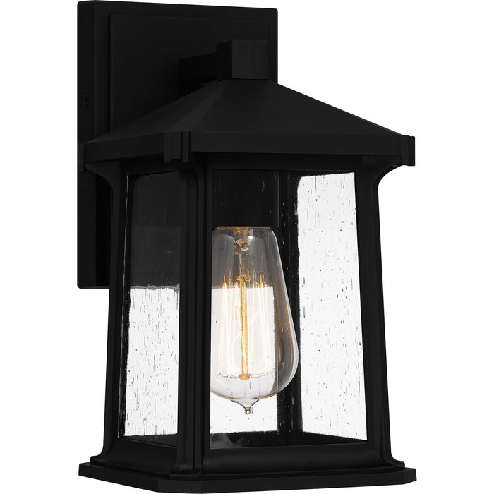 Quoizel SAT8406MBK One Light Outdoor Wall Mount, Matte Black