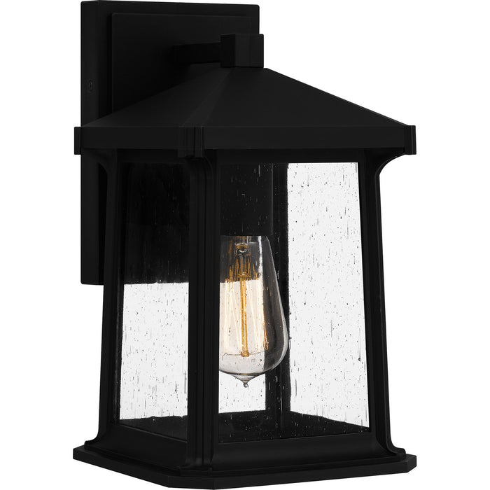 Quoizel SAT8407MBK One Light Outdoor Wall Mount, Matte Black