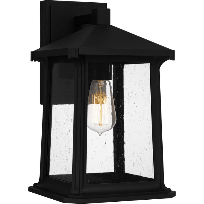 Quoizel SAT8409MBK One Light Outdoor Wall Mount, Matte Black