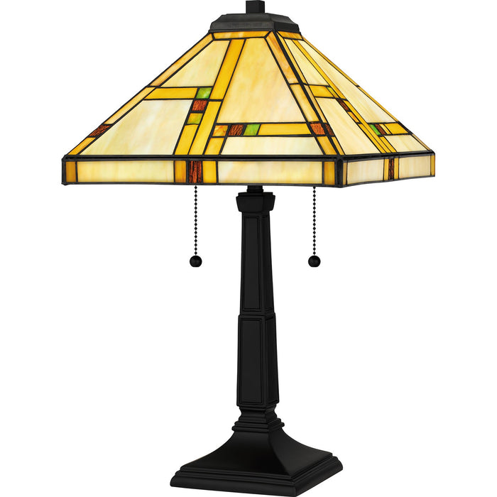 Quoizel TF16136MBK Two Light Table Lamp, Matte Black