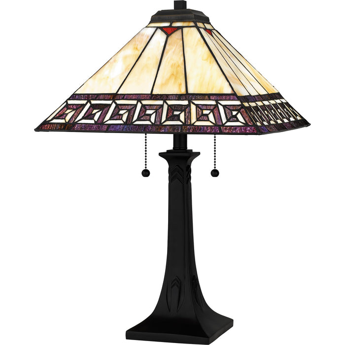 Quoizel TF16138MBK Two Light Table Lamp, Matte Black