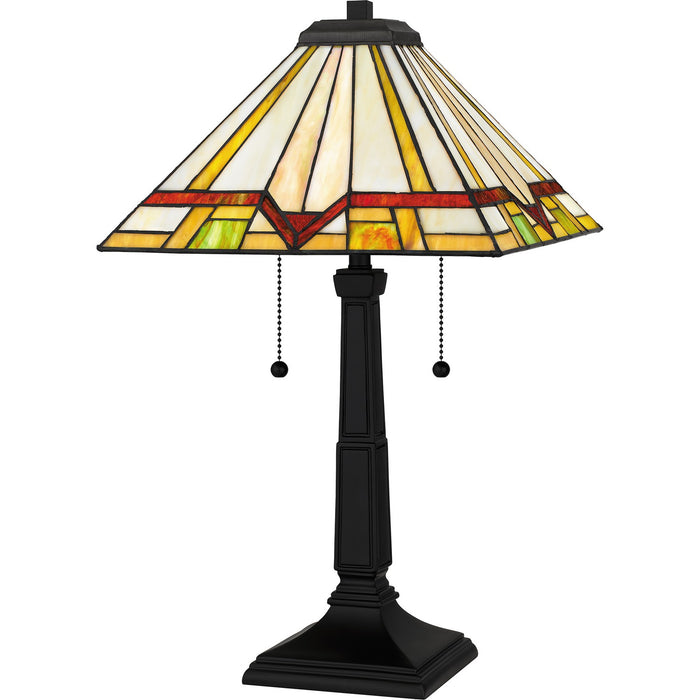 Quoizel TF16140MBK Two Light Table Lamp, Matte Black