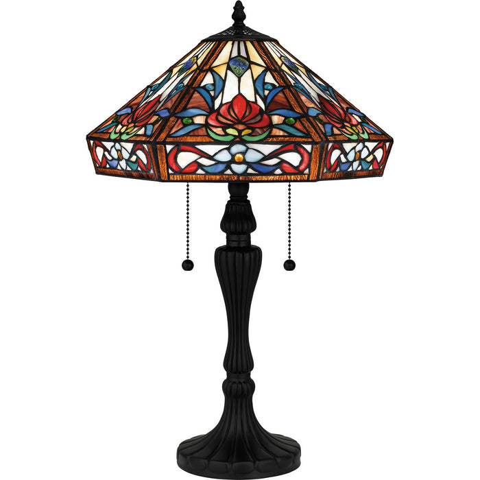 Quoizel TF16142MBK Two Light Table Lamp, Matte Black