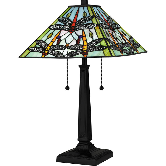 Quoizel TF16144MBK Two Light Table Lamp, Matte Black