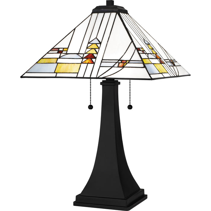 Quoizel TF16146MBK Two Light Table Lamp, Matte Black