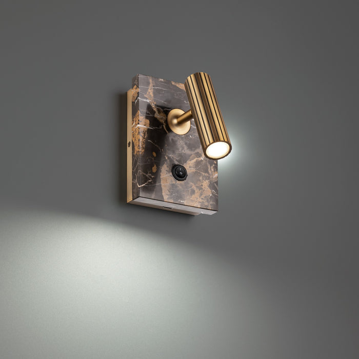 Modern Forms BL-54307-BK/AB LED Task & Reading Bed Light, Black & Aged Brass