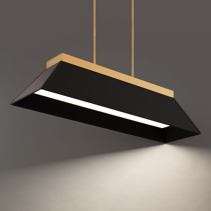 Modern Forms PD-88344-BK/AB LED Linear Pendant, Black & Aged Brass