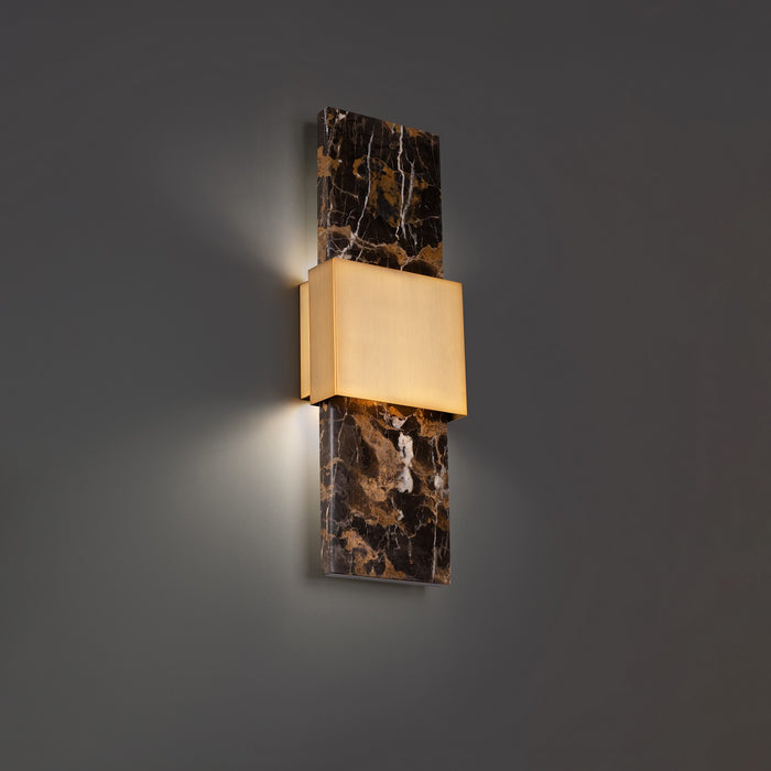 Modern Forms WS-50324-BK/AB LED Wall Sconce, Black & Aged Brass