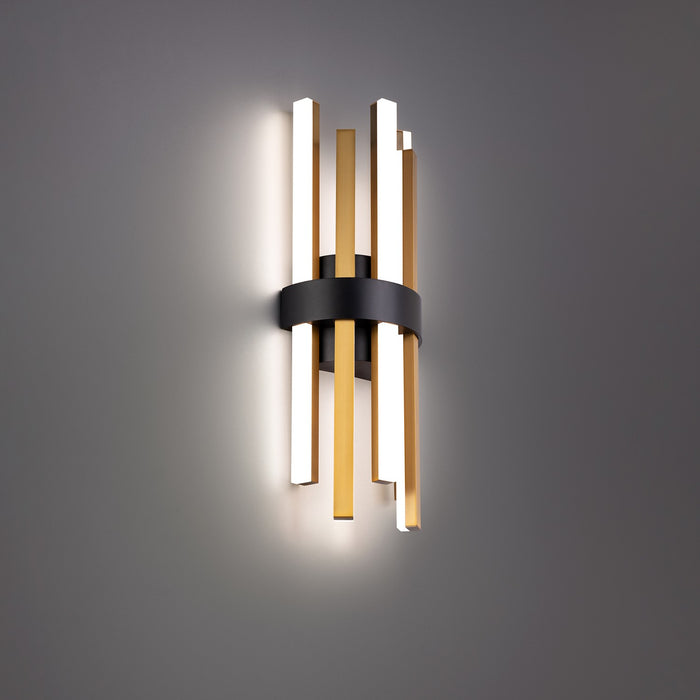 Modern Forms WS-87920-BK/AB LED Wall Sconce, Black & Aged Brass