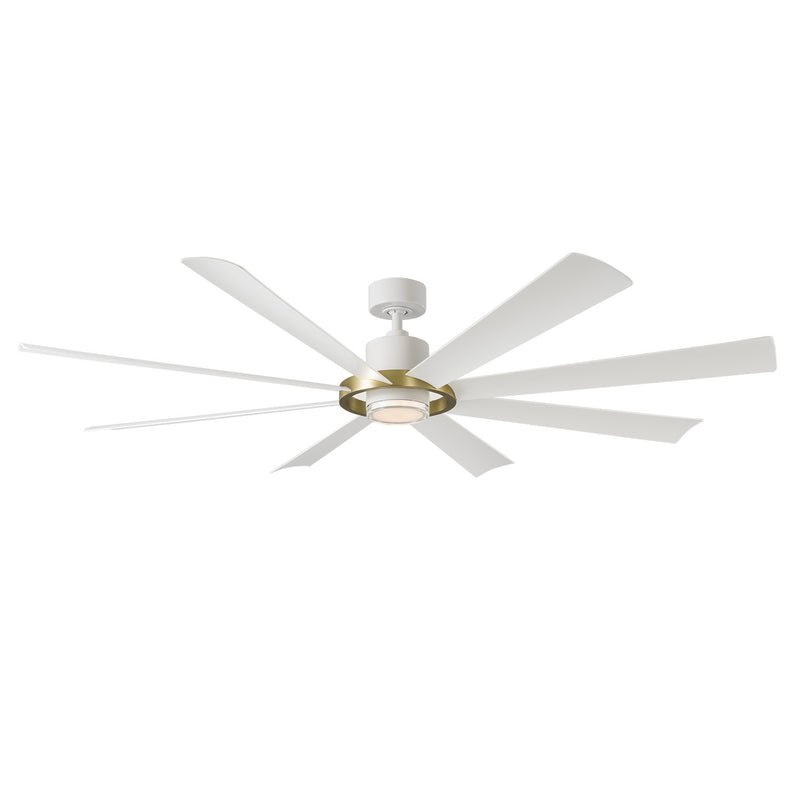 Modern Forms Fans FR-W2303-72L-SB/MW 72" Ceiling Fan, Soft Brass/Matte White