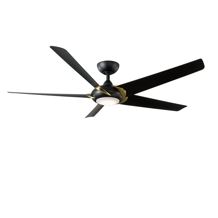 Modern Forms Fans FR-W2304-62L-SB/MB 62" Ceiling Fan, Soft Brass Arms/Matte Black