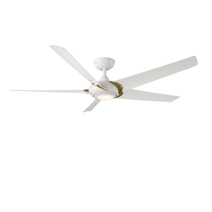 Modern Forms Fans FR-W2304-62L-SB/MW 62" Ceiling Fan, Soft Brass Arms/Matte White