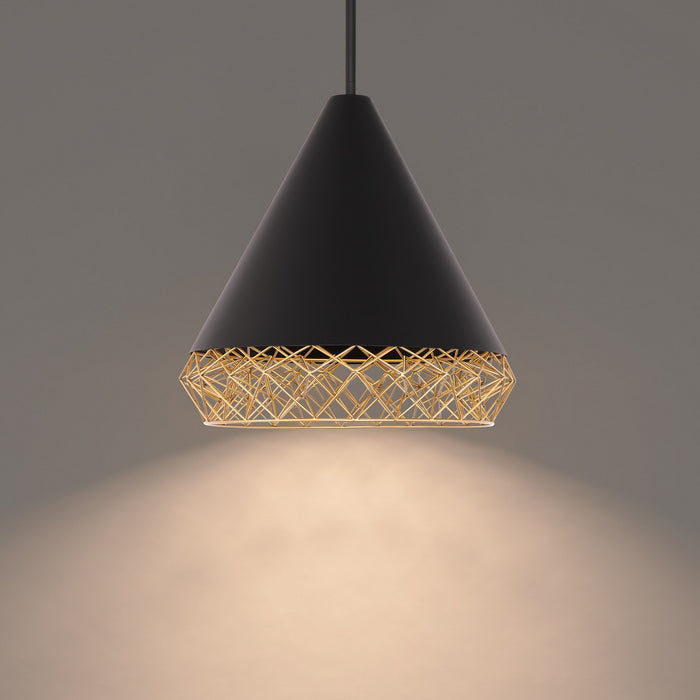 W.A.C. Lighting PD-45316-BK/GO LED Pendant, Black/Gold