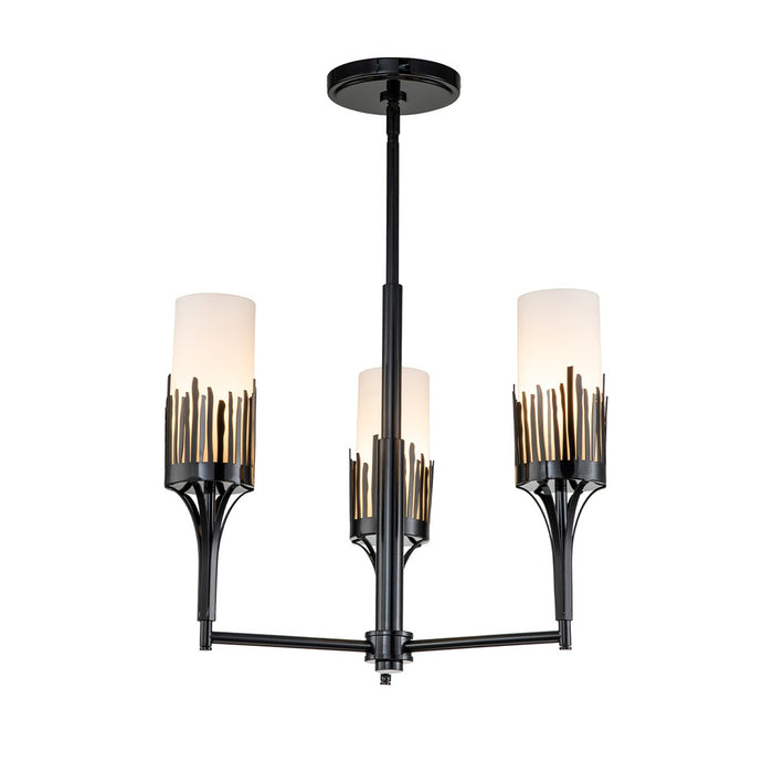Lucas + McKearn CH20319BLK-3 Three Light Chandelier, Matte Black